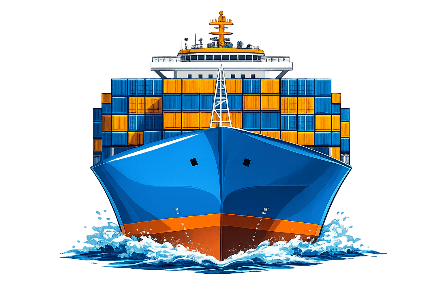 Container ship at port